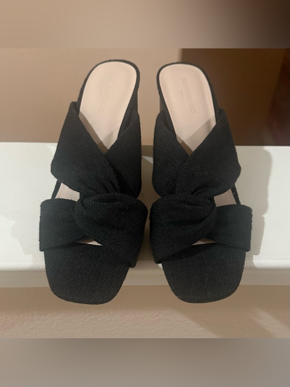 Women’s Banana Republic Factory Black CROSSOVER HEELED SANDAL Spring Work Size 9